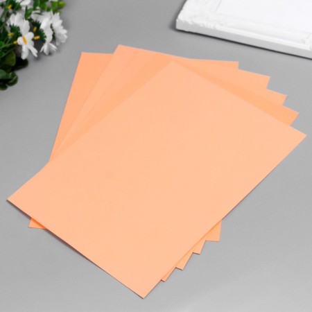 Foamiran "needlework" set of 5 sheets, 1 mm, 21x29.7 cm (peach)-2