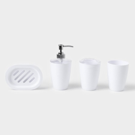Set for the bathroom “Standard”, 4 subjects: soap dispenser, soap dish, 2 cups, 24 × 8 × 17 cm, white color-2