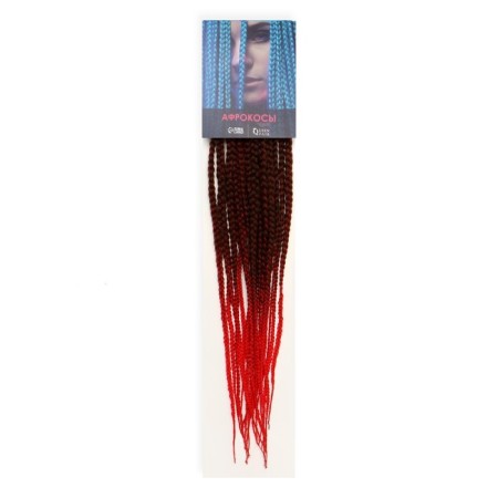 SIM-BRAIDS AFROKOSOS, 60 cm, 18 strands (CE), greasy/red color (#FR-10)-2
