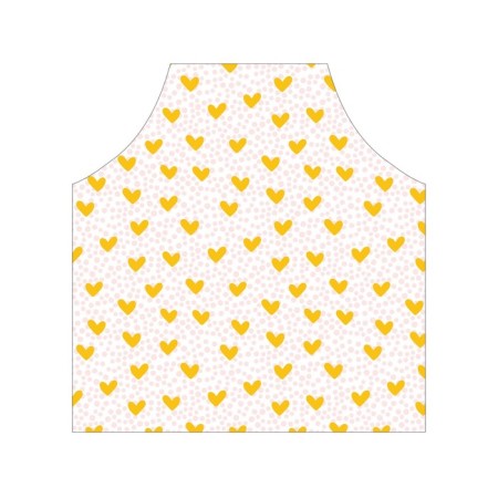 Apron of a kitchen with a photo print "Yellow hearts", adjustable, size OS-2