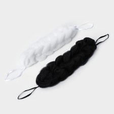 A set of body washcloths Cupellia spa: 2 braids of 70 grams, black and white colors