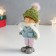 Souvenir Polystone Suspension "Boy in a green hat and blue jacket" 6.5x5x13 cm