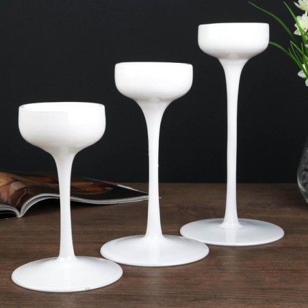 Glass "Glass" Creck "White Set 3 pcs H- 20, 23, 26x12x12 cm-1