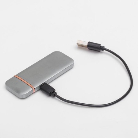 Electronic lighter, spiral, sensor, USB, silver, 7.9 x 3.1 cm-2