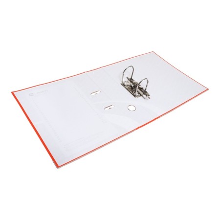 A4, 75 mm registrar, calligrata, PVC, embossing "Len", metal edging, pocket for a spine, collected, orange, mix-5