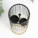 Ground-free metal candlestick "Round cell" golden-black 9.5x9.5x20 cm