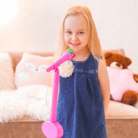 Microphone "You are a star", height 80 cm, pink color-15