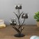 Summary metal, glass for 3 candles "openwork with pearls" black 29x15x11.5 cm