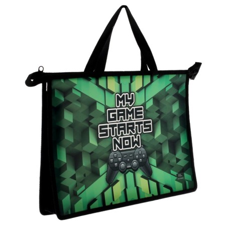 Folder with A4 handles, 335 x 235 x 55 mm, plastic, pens, calligrata "pixels"-1