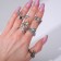 Set of rings 5 ​​pieces "Dragons", size mix, color black silver