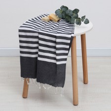Towel Pedmal Lovelife Marine, col. Black, 75x170 cm, 80% HL, 20% PE, 190 g/m2
