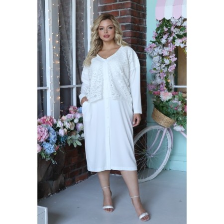 Female dress, size 56, white color
