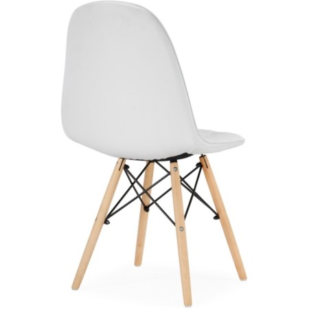 Wooden chair Kvadro array of beech/metal/eco -leather, natural/white 45x49x85 cm-3
