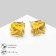 Earrings with rhinestones "Pusets" radiance, square, d = 0.8, yellow color in gold
