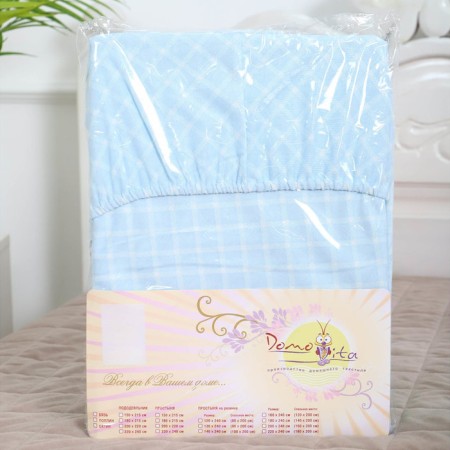 A sheet on the elastic band ATRA 140x200x20, Vichi blue calico 120g/m, HL100%-5