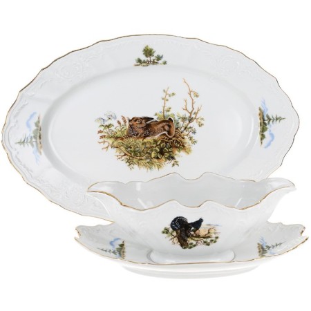 Dining Service 6/25 BERNADOTTE, Decor "Hunting Stories", 25 items-3