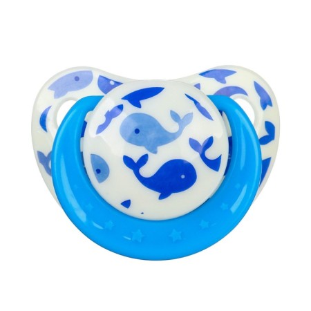 Orthodontic dummy nipple, silicone, from 3 months, “whale”, blue color-3