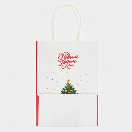 New Year. Package Paper gift New Year's craft "New Year" 15 x 21 x 8 cm.-2