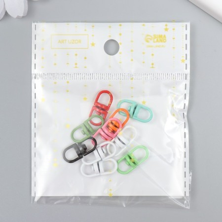 The base for the key fabric connecting element "Color" set 10 pcs mix 0.4x0.9x1.9 cm-3