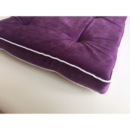 A pillow for a chair 38x38 cm, h 5 cm, lilac color, velor, foam rubber, kant-1