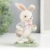 Souvenir Polystone "An elegant bunny with a basket of flowers in a clearing" 11.5x5x7 cm