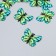 Decor for creativity plastic "Butterfly, green-blue wings" 2.5x3.2 cm