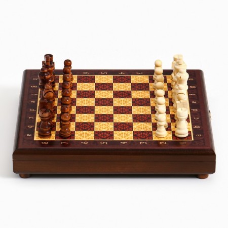 Wooden chess "Dark red classic", 30 x 30 cm, board game, King H-8 cm-1