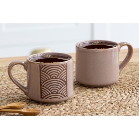 Ceramic ornament mug, 320 ml, bronze color-3