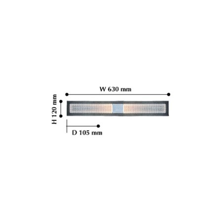Wall lamp Groove 630 mm, 95 mm, LED 9.6W-1