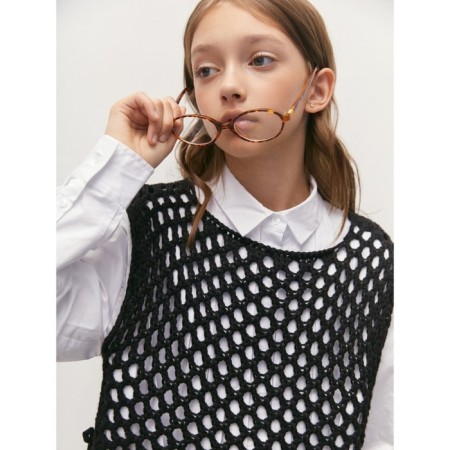 Knitted children's vests Amarobaby Mesh, height 152 cm, black color-9