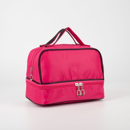 Cosmetic bag, 2 parts on lightning, raspberry color