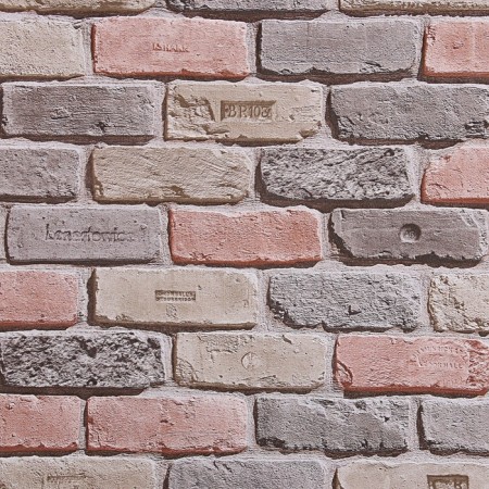 Paper bricks 301-012, 0.53x10.05m, pink/scarlet/gray-1