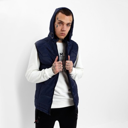 Warm vest of men's, the color is dark blue, size 50-3