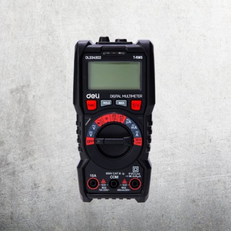Multimeter Deli DL334302 102977, LCD display, AC/DC, 0.2 - 600 V