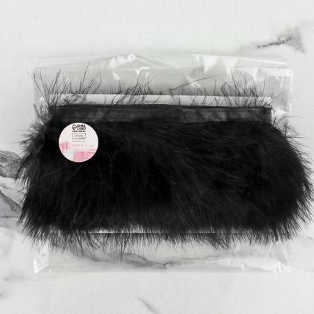 Braid with feathers Marabu, 8-10 cm, 5 ± 0.5 m, black color-5