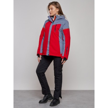 Ski jacket female winter, size 52, red color-2