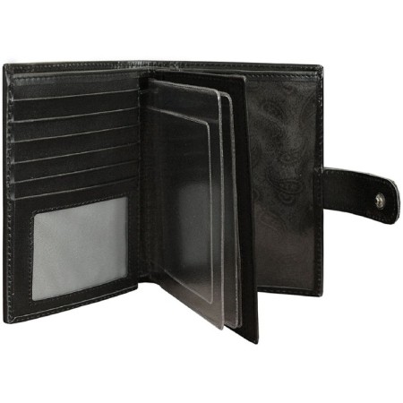 Portmone with a block for rights and a separation for the passport Camel Premium, the color is black-1