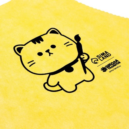 Apron for creativity "cat", yellow color, 42x63 cm-4