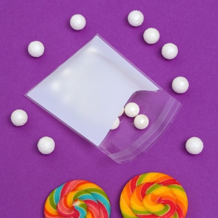 BOPP package with sticky tape, “wishes”, 10*10+3cm-5