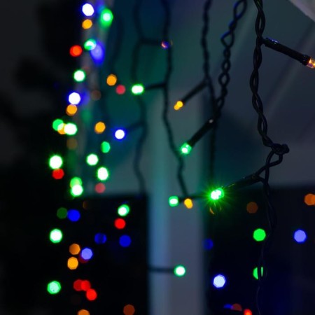 Garland "fringe" 3 × 0.6 m, IP44, UMS, dark thread, 160 LED, glow of multi, 220 V-2