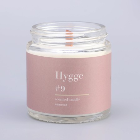 Aromatic candle "Hygge" #9 lavender, soy wax, in a bank, 90 g-10