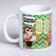 Mug "Multiplication Table" owl, green background, 320 ml