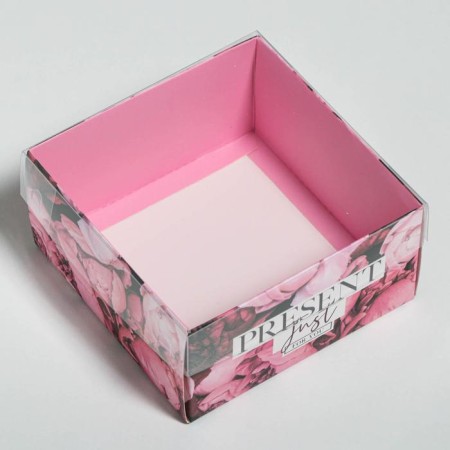 Bearbox under the gentor with PVC lid, confectionery packaging "Present", 12 x 6 x 11.5 cm-2