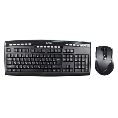 Keyboard + Mouse A4Tech 9200F CLAV: Black Mouse: Black USB Wireless Multimedia