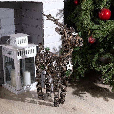 LED figure "Wicker Deer" 44 × 65 × 15 cm, metal, textiles, AAX2 batteries (not in the kit), glow warm white-3