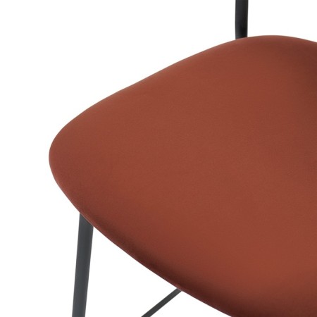 Bar stool Eirill, 560 × 475 × 990 mm, velor, brick color-9