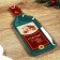 New Year. Glass plate "Happiness in the New Year", 12 x 35 cm