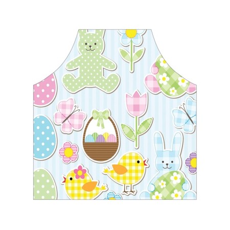 Apron kitchen with a photo print "Easter elements for scrapbooking", adjustable, size OS-2