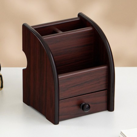 Organizer 2 sections, 1 drawer, series of cherry with Kant Black, 12x12x14cm