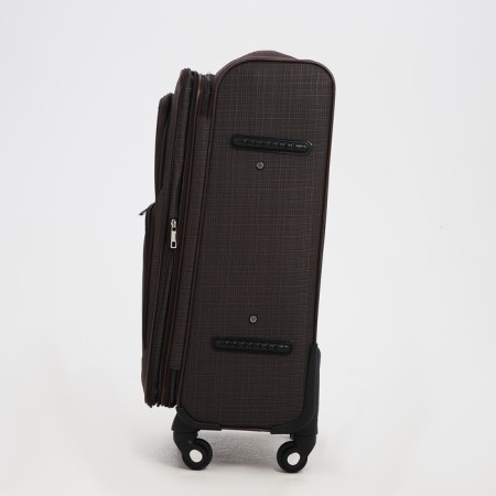 Small 24 suitcase "on lightning, code castle, with extension, brown color-3